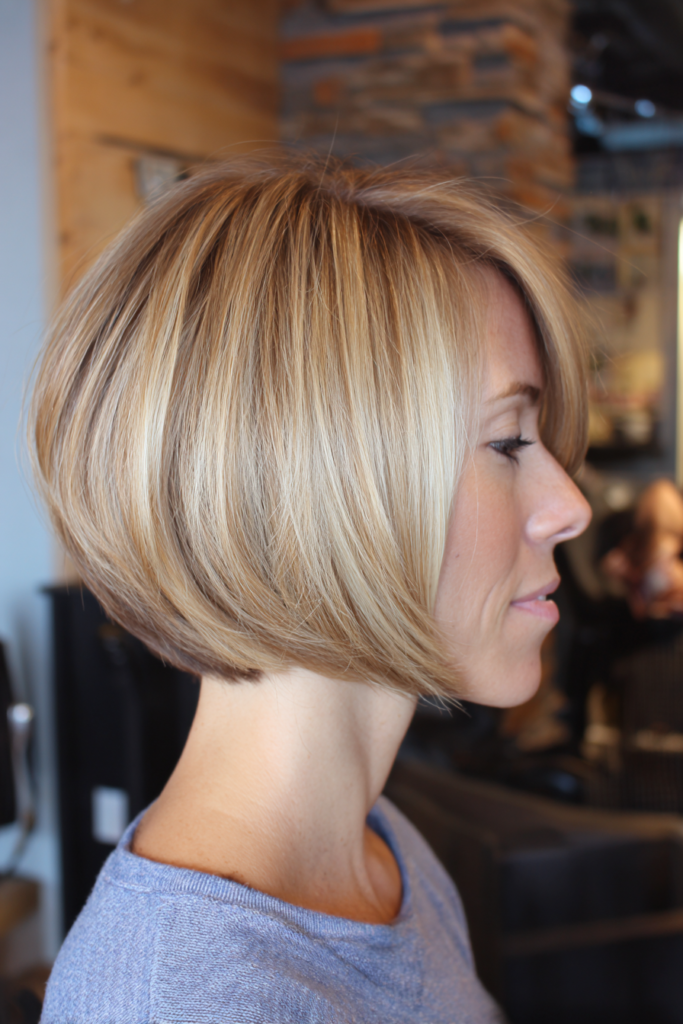 11. Layered Blonde A-Line Inverted Bob