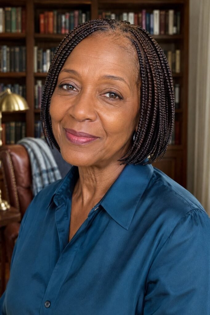 11. Short Chin-Length Box Braids Bob