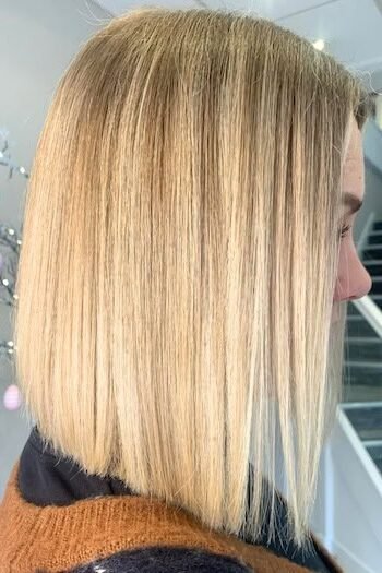 11. Straight Light Golden Blonde Blunt Lob