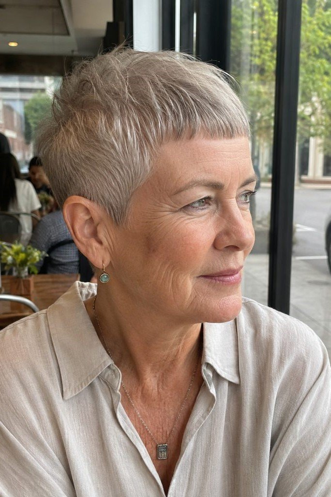 12. Ultra-Short Micro Pixie Cut with Straight Micro Bangs