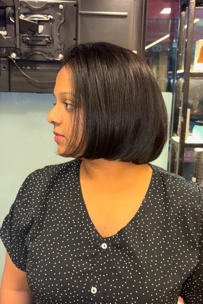 14. Classic Straight Dark Brown French Bob