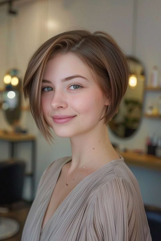 14. Sleek Side-Parted Chin-Length Bob