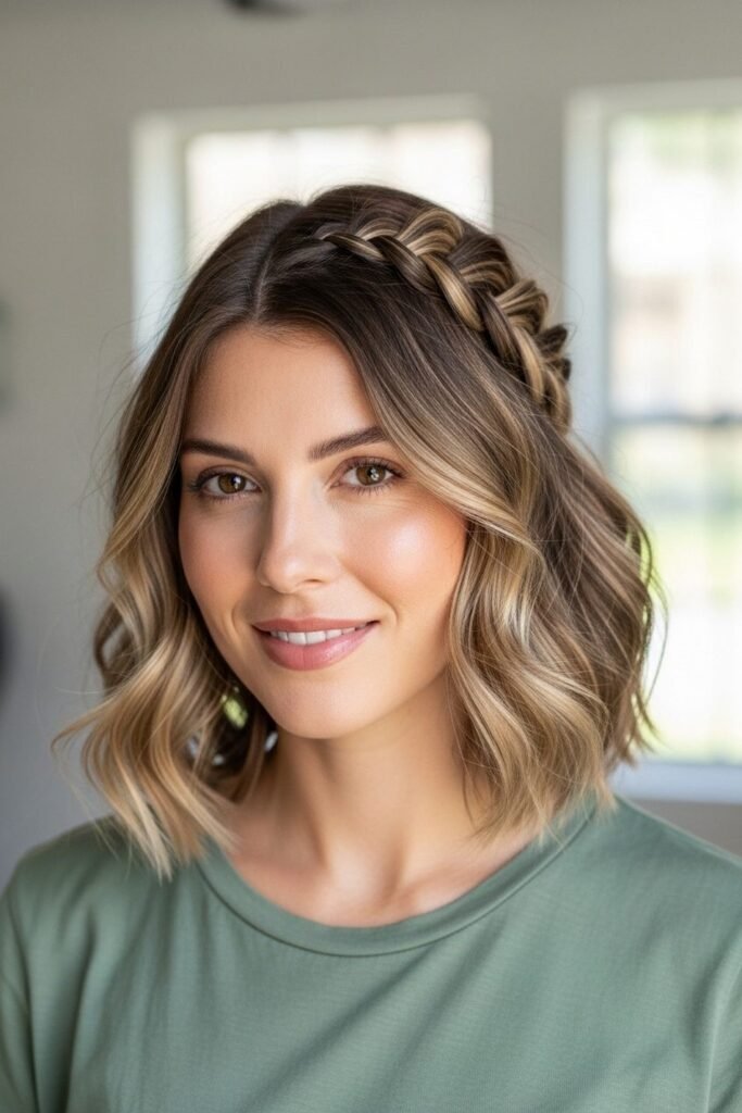 15. Classic Box Braid Bob with Gold Cuffs