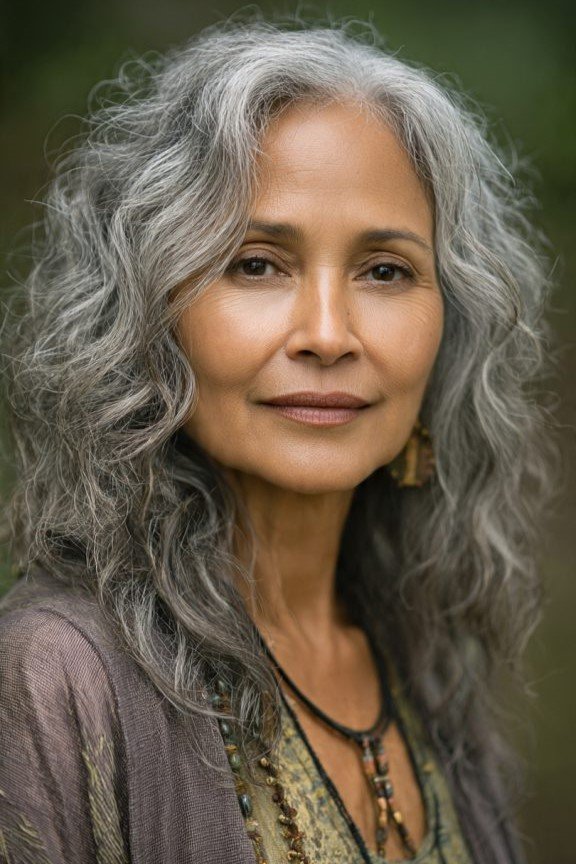 15. Naturally Textured Voluminous Silver Waves