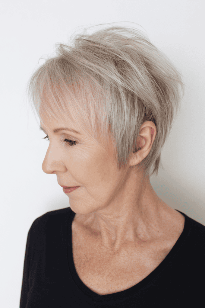 16. Soft Tapered Pixie Cut with Light Fringe