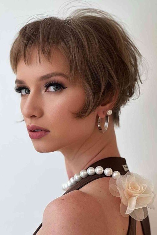 16. Ultra-Short French Pixie Bob with Wispy Micro Bangs