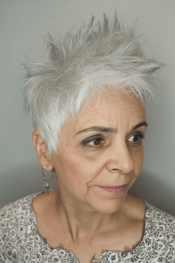 16. Wispy Silver Pixie with Spiky Top Texture