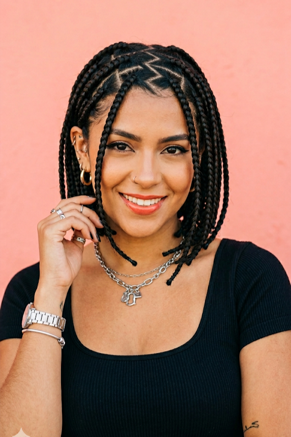 17. Back View of Structured Box Braid Bob