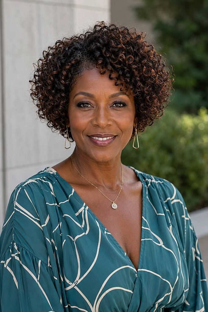 17. Chocolate Brown Rounded Curly Bob