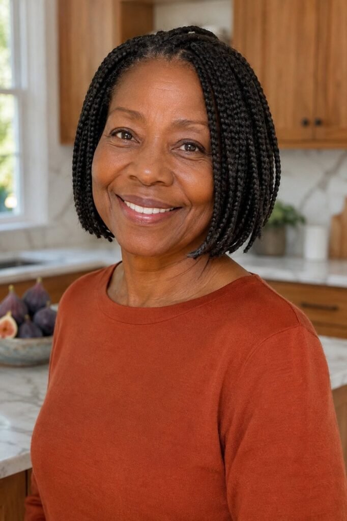 17. Classic Neck-Length Box Braids Bob