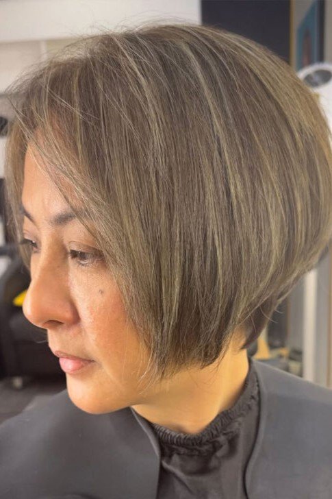 19. Soft Angle-Cut Ash Brown Bob