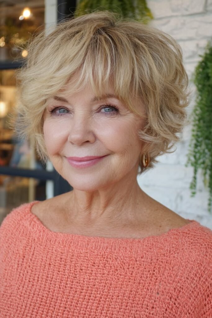 19. Soft Honey Blonde Voluminous Shag Bob