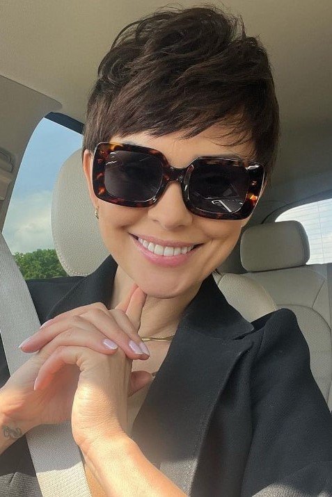 3. Dark Brown Textured Pixie Cut with Soft Volume