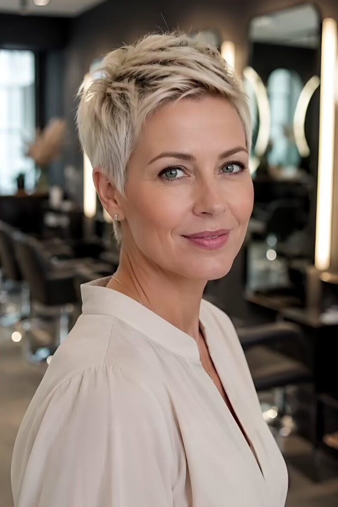 3. Platinum Blonde Tapered Pixie Cut