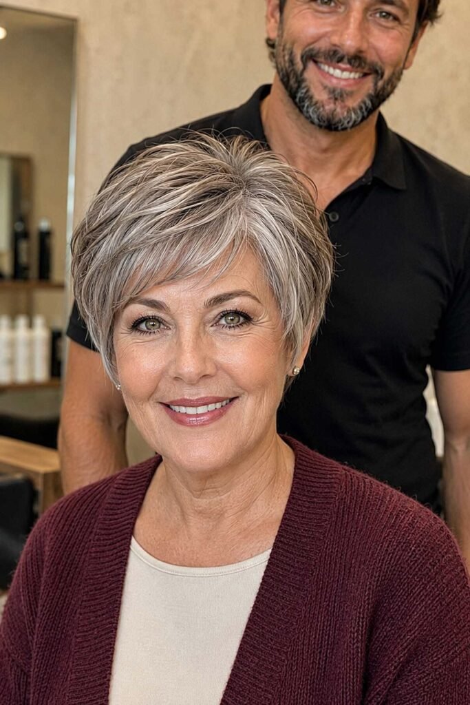 4. Classic Tapered Pixie Bob with Soft Side Bangs