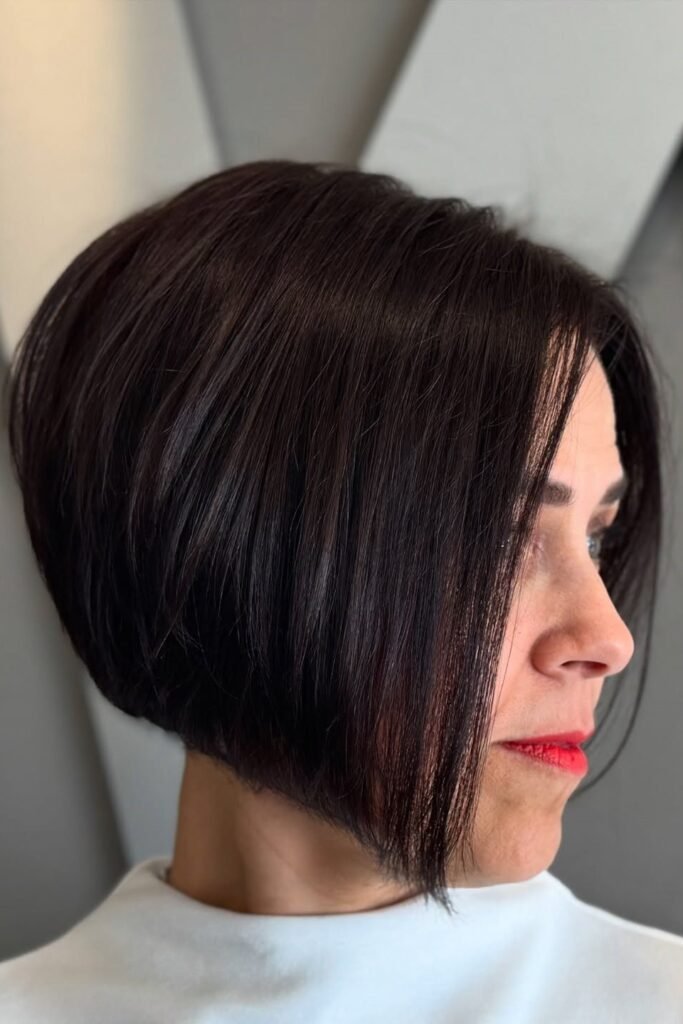 4. Sleek Dark A-Line Inverted Bob