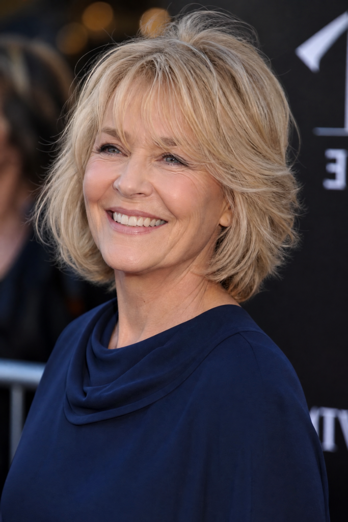 5. Feathered Short Bob with Light Swept Bangs