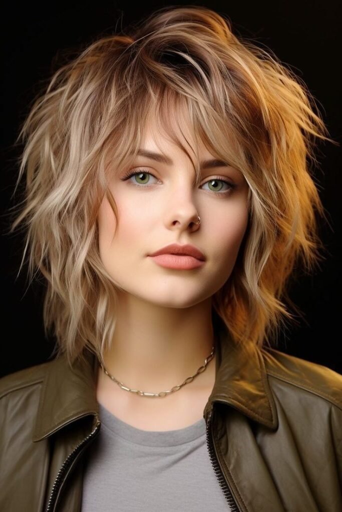 6. Messy Shag Cut with Soft Blonde Layers