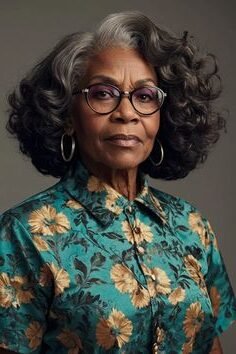 7. Voluminous Dark Silver Shoulder-Length Waves