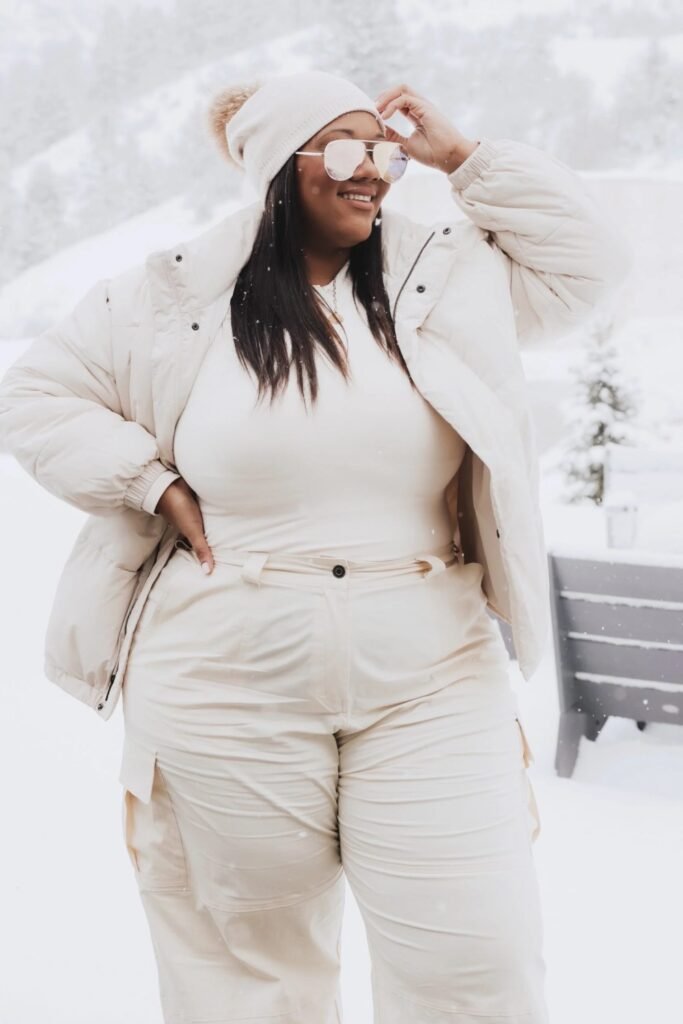 11. All-Cream Puffer Jacket and Cargo Pants