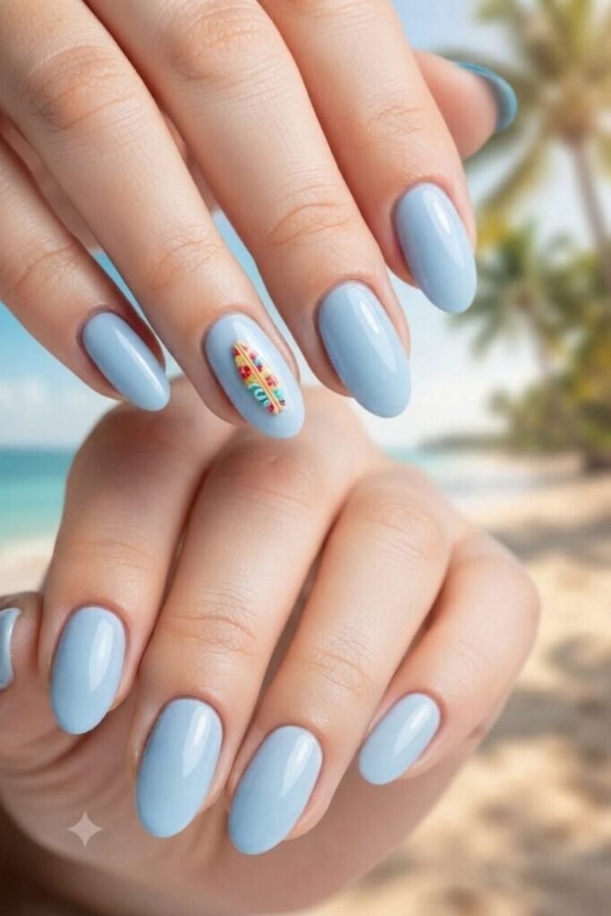 11. Jelly Blue Marble Stiletto Nails