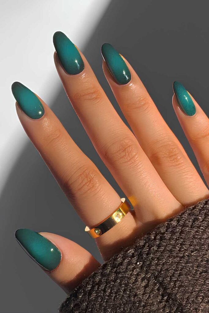 12. Mocha Latte Gradient Aura Nails