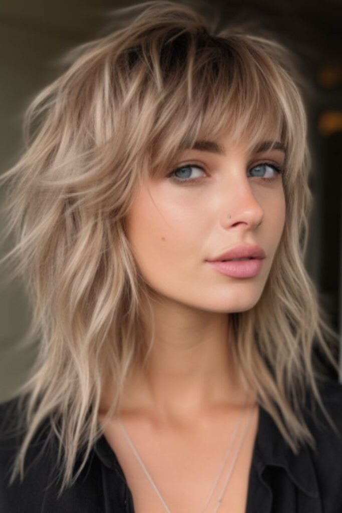 12. Copper Wavy Shag with Side Part