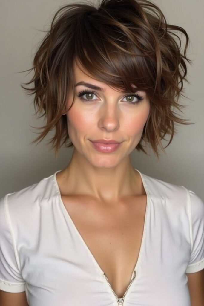 13. Choppy Bob with Face-Framing Blonde Pieces
