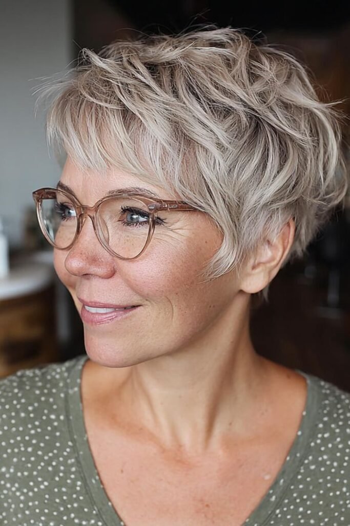 13. (Wispy Curly Gray Pixie)