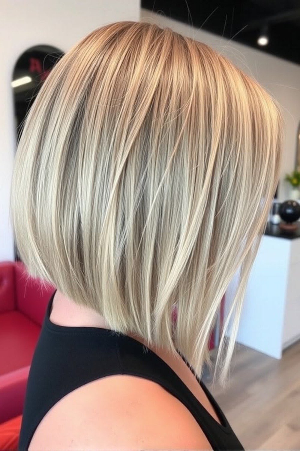 15. Chunky Highlights Stacked Angled Bob