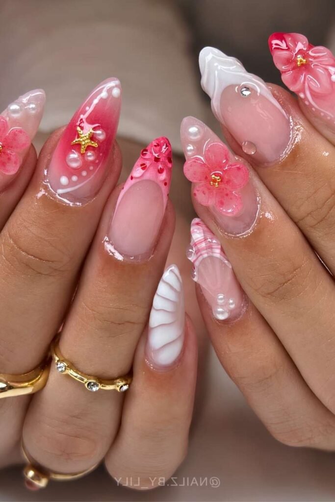 15. Lilac Ocean Wave Nails