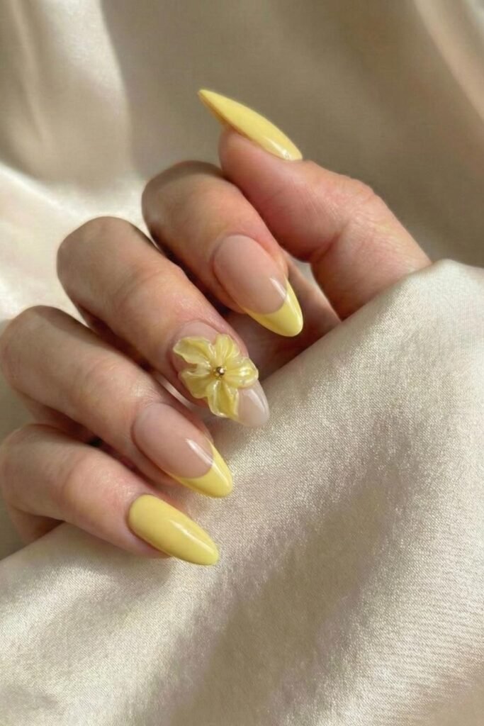 16. Yellow Ombre with Botanical Stems and Gems