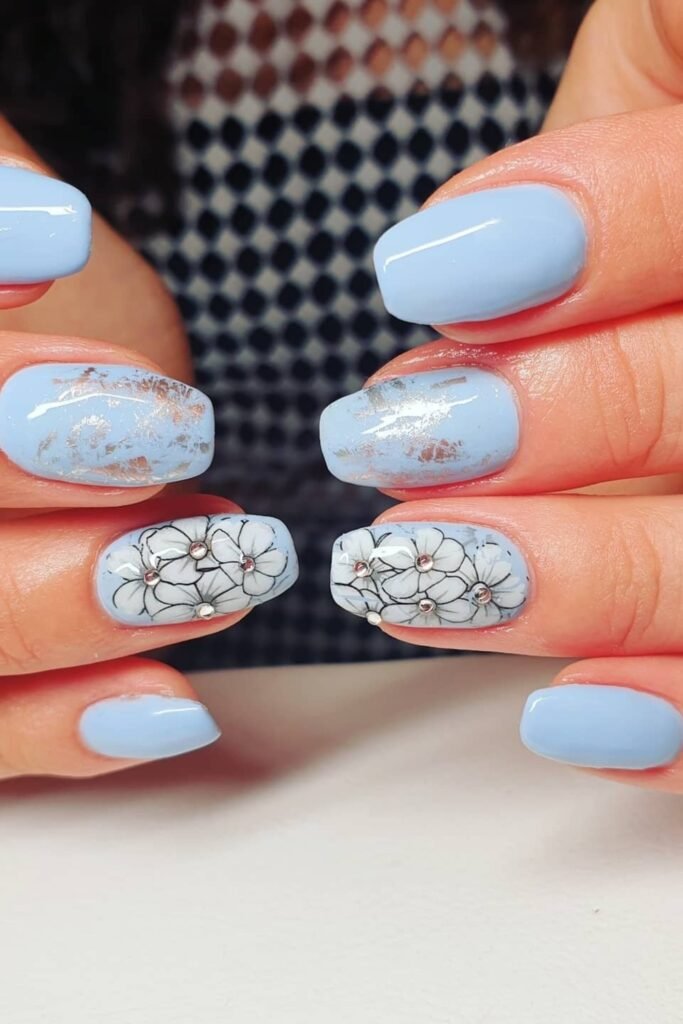 16. Ocean Wave and Sand Coffin Nails