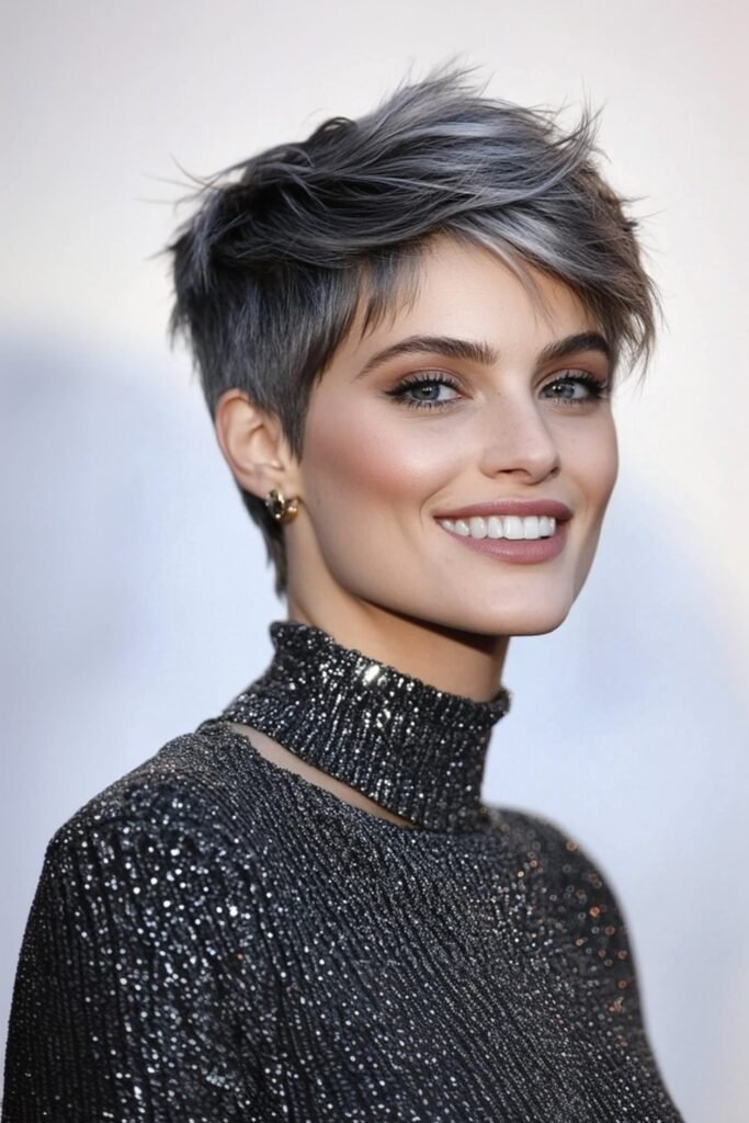 18. Spiky Razor-Cut Layers with Chunky Highlights