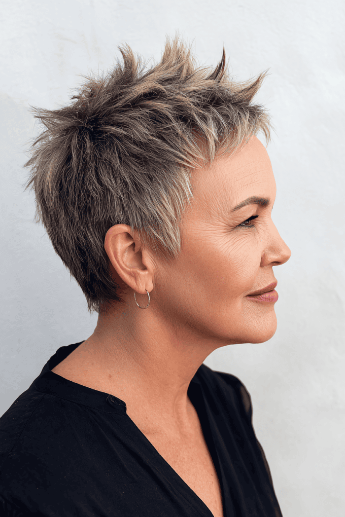 18. Spiky Salt-and-Pepper Crop with Tapered Sides