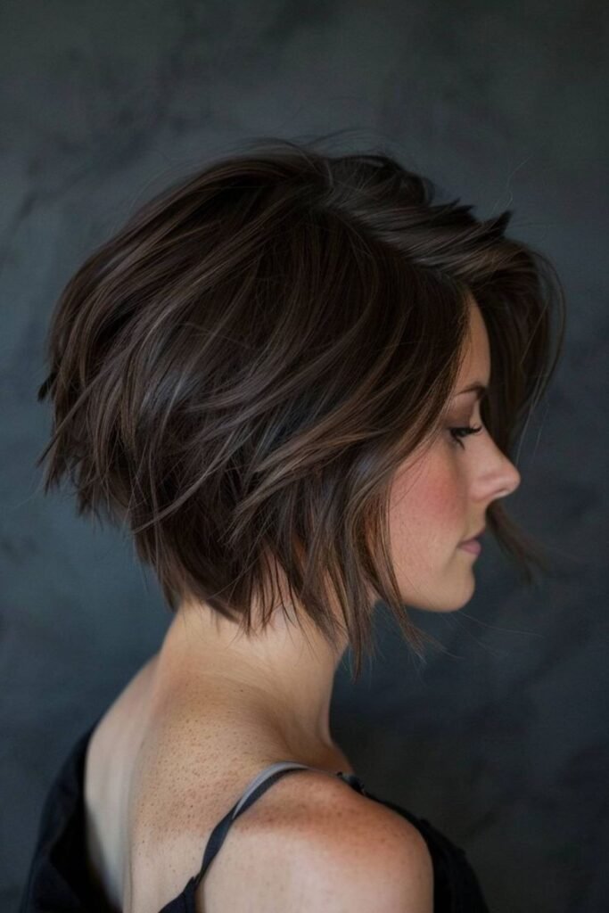 2. Chocolate Brown Graduated Stacked Bob