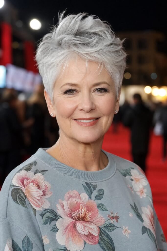 2. Textured Voluminous Pixie Cut with Tapered Sides
