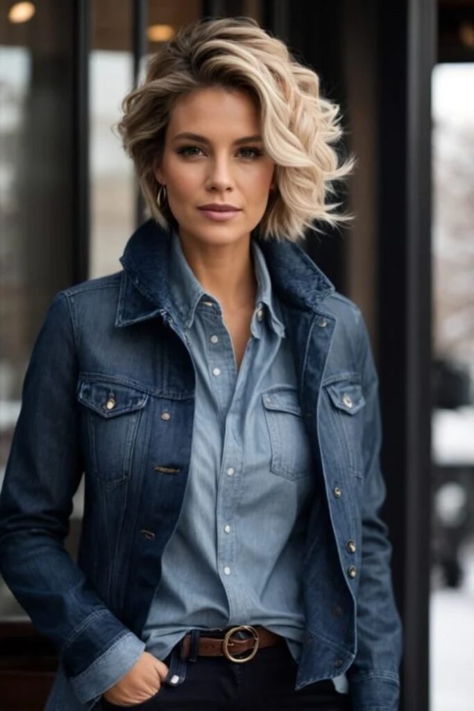 4. Cream Toggle Jacket with Corduroy Pants