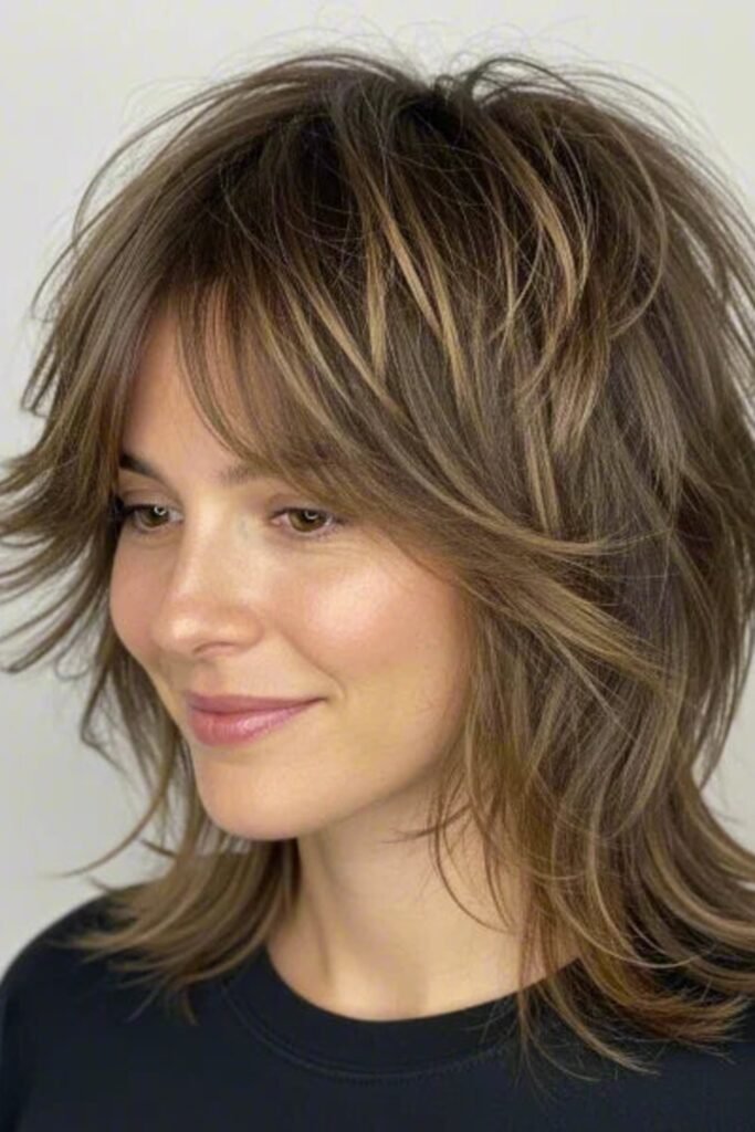 4. Jet Black Shaggy Pixie