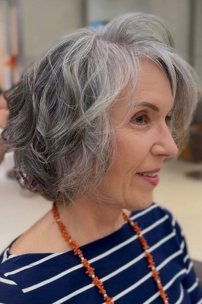 5. Voluminous Feathered Crop with Ash Highlights