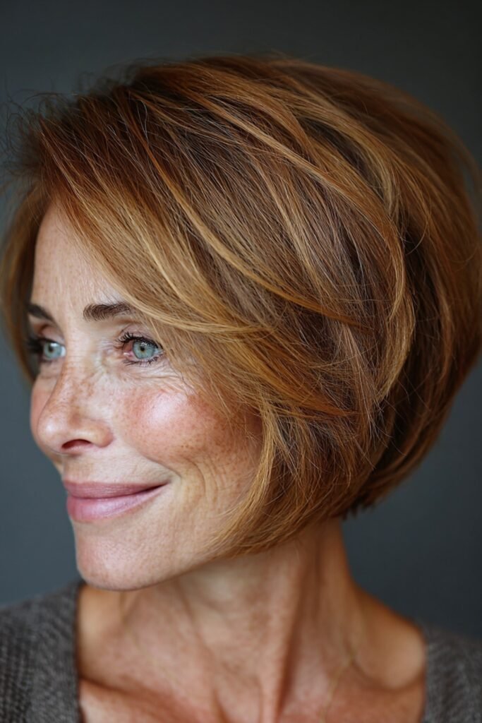 6. Blunt Silver Bob with Full Bangs