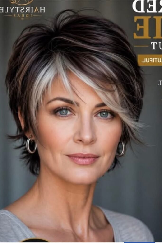 6. (Ultra-Short Silver Spiky Pixie)