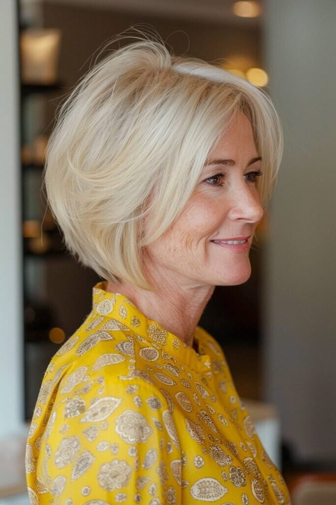 7. Feathered Round Bob with Soft Layers