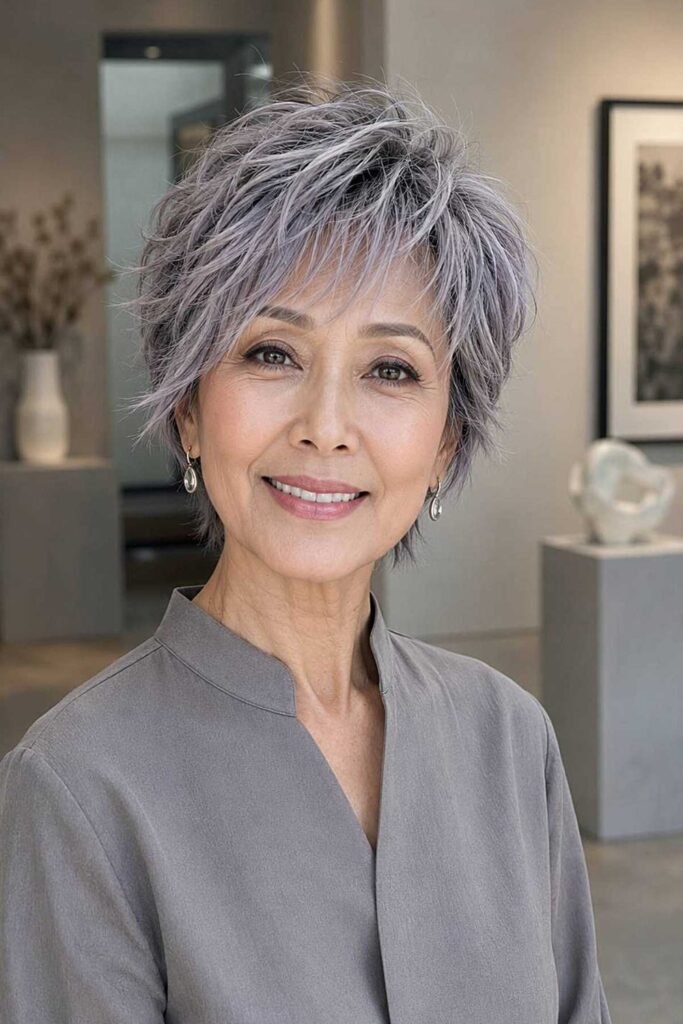 3. Lavender Silver Choppy Bixie