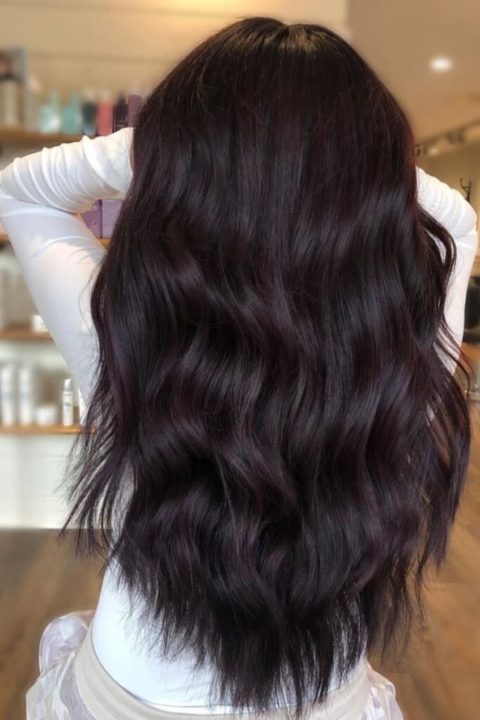 16. Soft Dark Cherry Waves for a Subtle Look