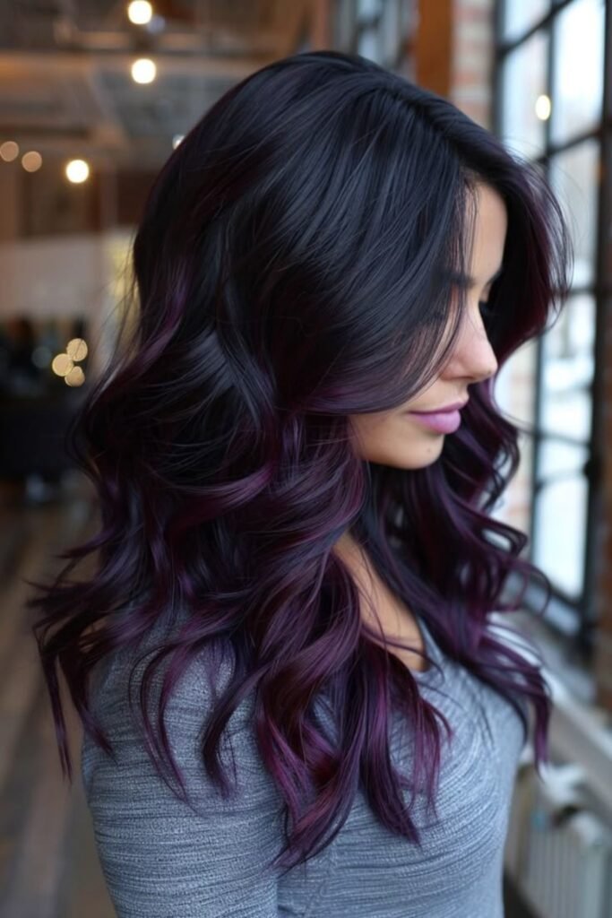 17. Moody Plum Cherry Melt with Face Framing Layers