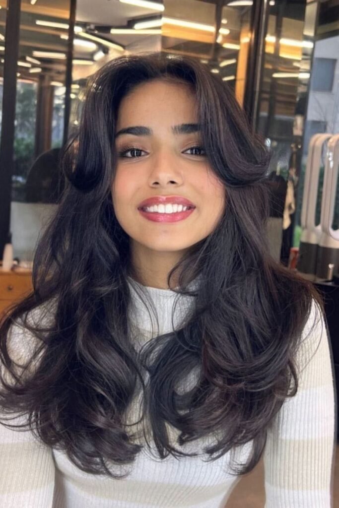 8. Jet Black Bouncy Blowout