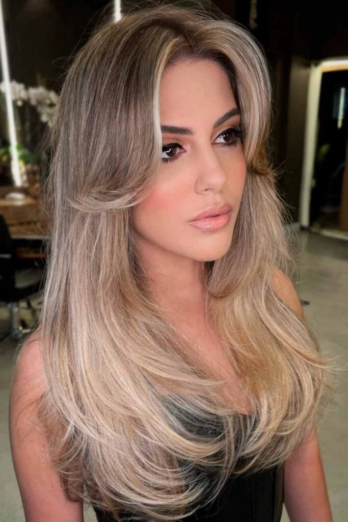 9. Beige Blonde Sleek Layers