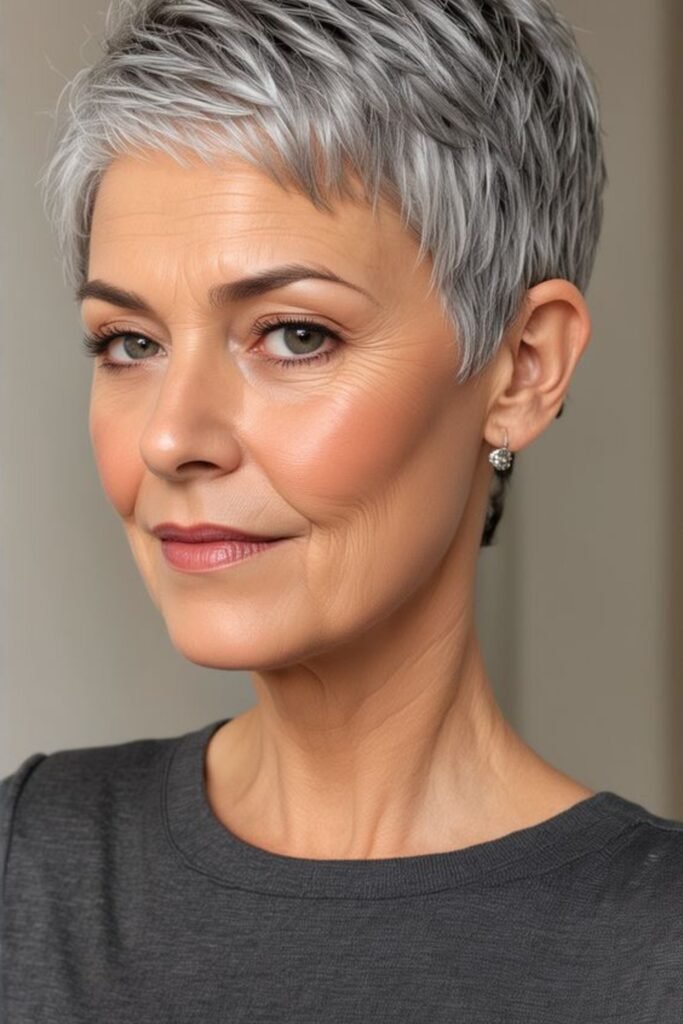 18. Steel Gray Crop With Short Bangs