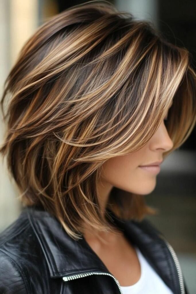 17. Caramel Highlighted Layered Lob